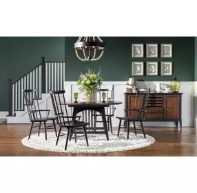 Fenmore Mocha and Distressed Cherry Spindle Arm Chair Set of 2