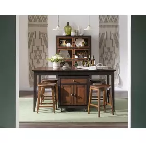 Fenmore Mocha and Distressed Cherry 72" Kitchen Island