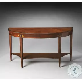 Astor Masterpiece Olive Ash Burl Demilune Console Table