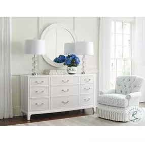 Avondale White Alabaster Silver Lake Triple Dresser