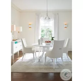 Avondale White Alabaster Bloomfield Round Dining Table