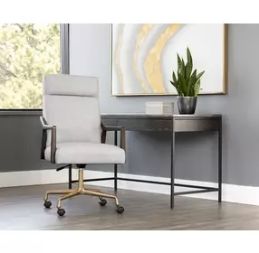 Tavistock Saloon Light Gray Leather Upholstered Office Chair