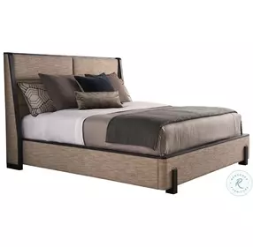 Zanzibar Ivory Taupe And Brown Barcelona Uphholstered Shelter Bedroom Set