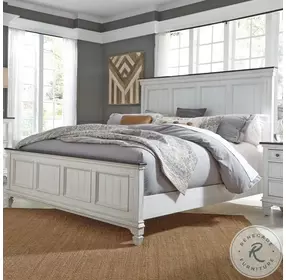 Allyson Park Wire Brushed White And Charcoal Panel Bedroom Set