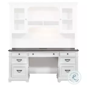 Allyson Park Wirebrushed White And Charcoal Credenza