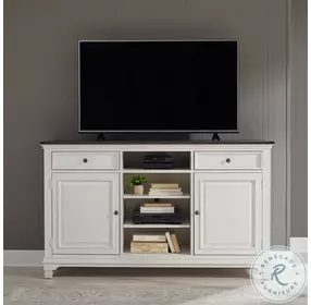 Allyson Park Wire Brushed White And Charcoal Highboy 68" TV Console