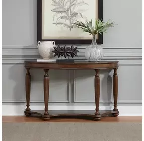 Alderwick Satin Sienna Demilune Sofa Table