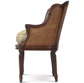 TA Originals Blue Upholstered Louis Bergere Accent Chair