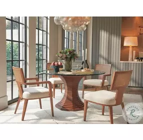 La Costa Sierra Tan Cabrillo Glass Top 54" Dining Table