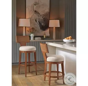 La Costa Linen weave Calavera Woven Swivel Counter Height Stool