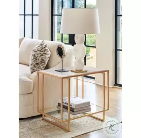 La Costa Anticato marble And satin gold Pinnacle End Table