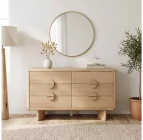 Gabrielle Light Oak 6 Drawer Dresser