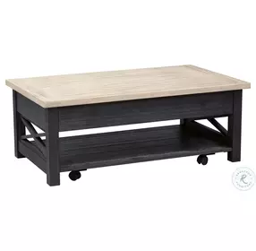 Heatherbrook Charcoal And Ash Lift Top Occasional Table Set