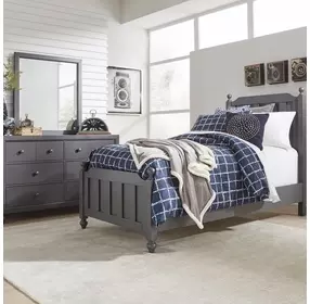 Cottage View Dark Gray 6 Drawer Dresser with Mirror