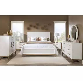 Melrose Cloud White Queen Panel Bed