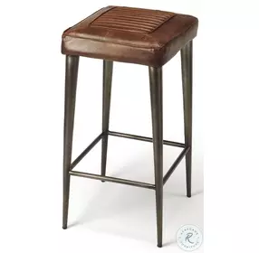 Maxine Dark Brown Leather Bar Stool