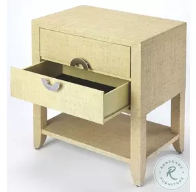 Amelle Cream Raffia End Table