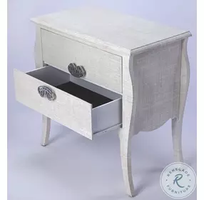 Felicia White Raffia Accent Chest