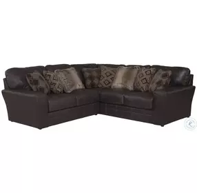 Denali Chocolate Leather 3 Piece Small Sectional