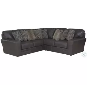Denali Steel Leather 2 Piece LAF Sectional