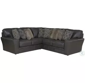 Denali Steel Genuine Italian Leather 2 Piece Sectional