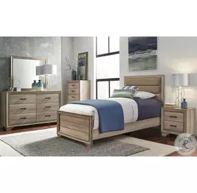 Sun Valley Sandstone Full Upholstered Panel Bed