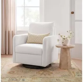 Nancy Light Gray Upholstered Swivel Glider Rocker Nursing Chair