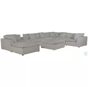 Posh Dove Modular 8 Piece Performance Fabric Sectional With Console