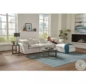 Posh Porcelain Modular 5 Piece Performance Fabric Sectional With Console