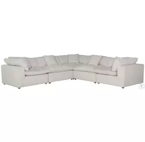 Posh Porcelain 5 Piece Performance Fabric Modular Sectional