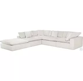 Posh Porcelain Modular 5 Piece Performance Fabric Sectional