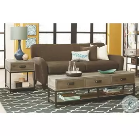 Parsons Sandalwood And Black Charging Chairside Table