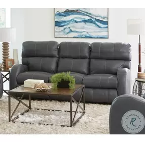 Angelo Gunmetal Lay Flat Power Reclining Living Room Set with Power Headrest