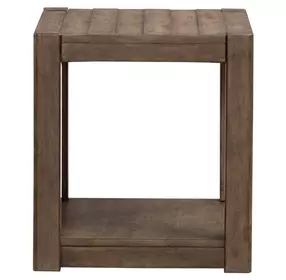 Broadmore Cobblestone Brown Rectangular Chairside Table