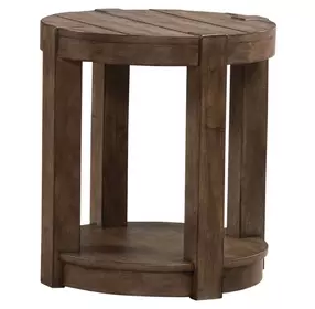 Broadmore Cobblestone Brown Round Chairside Table