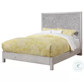 Aria Light Distressed Gray Panel Bedroom Set