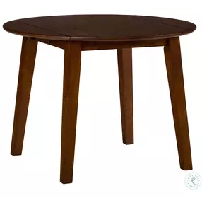 Simplicity Caramel Round Drop Leaf Dining Room Set