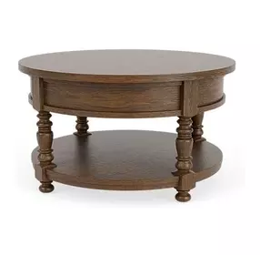 Eastlake Whiskey Oak Round Occassional Table Set