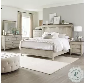 Fern Hollow Weathered Linen And Dusty Taupe Queen Mantle Panel Bed