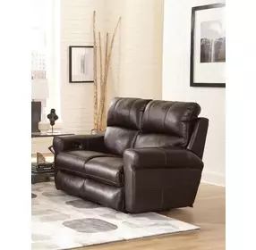 Torretta Chocolate Leather Lay Flat Power Reclining 76" Loveseat