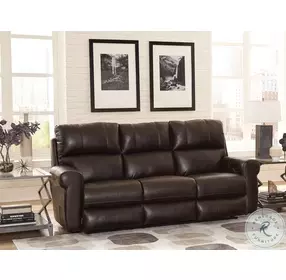 Torretta Chocolate Leather Lay Flat Power Reclining 87" Sofa