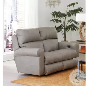 Torretta Putty Leather Lay Flat Power Reclining 76" Loveseat