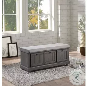 Woodwell Distressed Dark Gray Bench