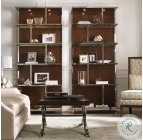 Mirage Quartered Walnut And Polished Silver Loren Cocktail Table