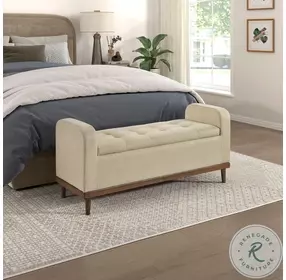 Brigitte Light Brown Lift Top Storage Bench