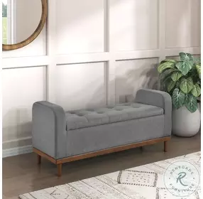 Brigitte Gray Lift Top Storage Bench