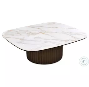 LP 459 Carrara Gold Ceramic Top And Brushed Bronze Occasional Table Set