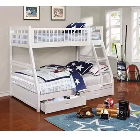 Ashton White Twin Over Full Bunk Bed