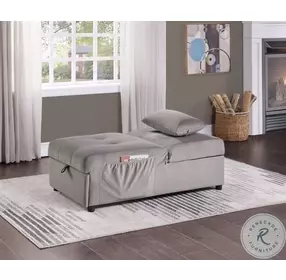 Garrell Brownish Gray Lift Top Storage Bench With Pull Out Bed