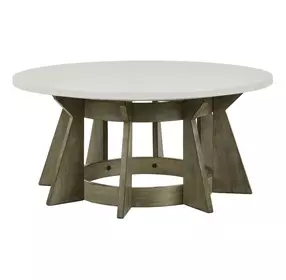 Berkley Square Linen and Khaki Round Occasional Table Set